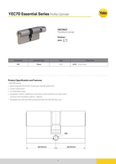 Katalog Kunci Mekanikal Yale - 11