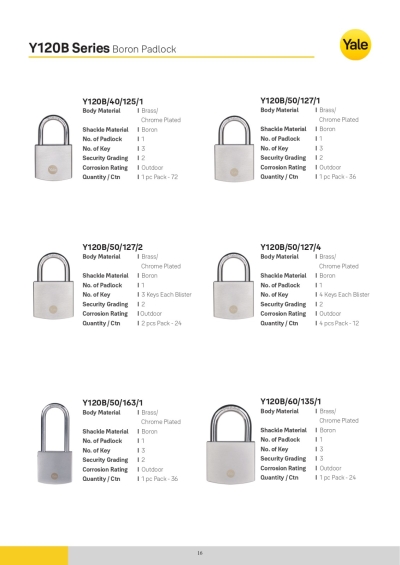 Katalog Kunci Mekanikal Yale - 18