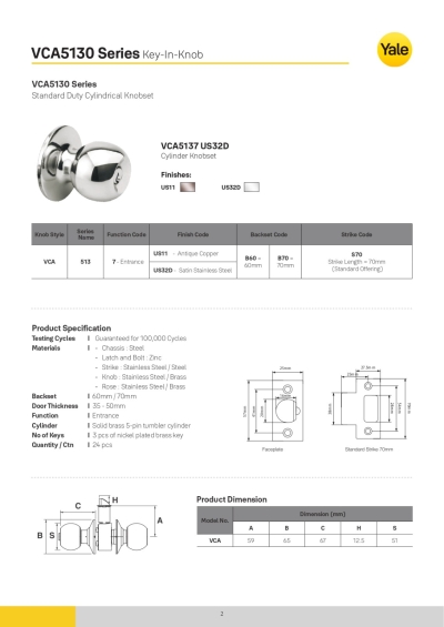 Katalog Kunci Mekanikal Yale - 04