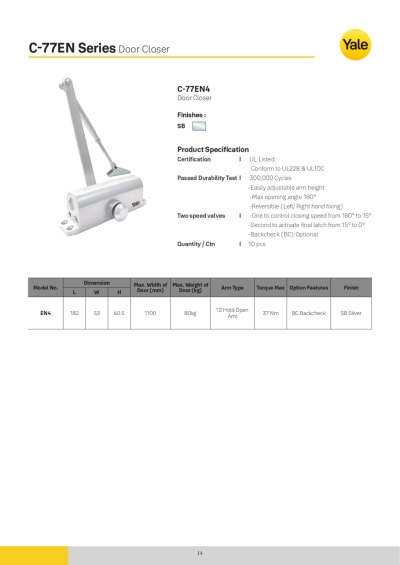 Katalog Kunci Mekanikal Yale - 16