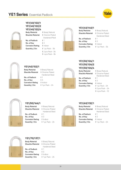 Katalog Kunci Mekanikal Yale - 22