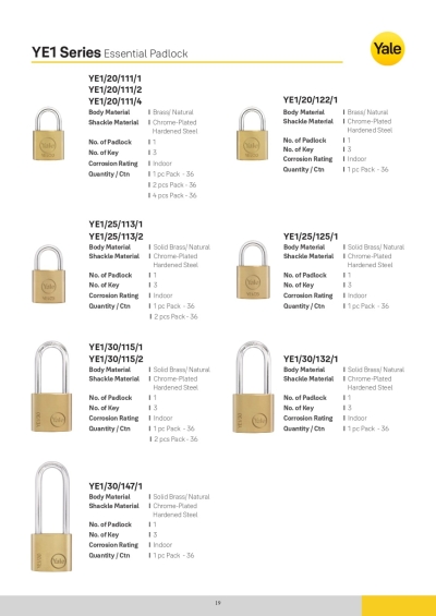 Yale Mechanical Lock Catalogue - 21