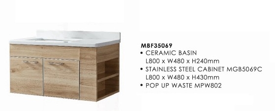 Bathroom Basin Vanity Cabinet : MBF35069  Ready Made Wash Basin Cabinet Bathroom / Washroom Choose Sample / Pattern Chart