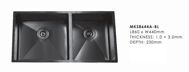 Kitchen Sink - MKS8644A-BL Double Bowl Kitchen Sink Kitchen Sink Choose Sample / Pattern Chart