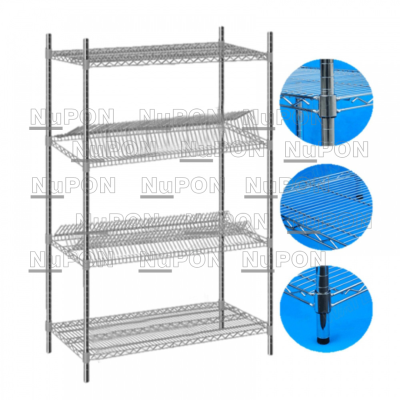 Chrome-Plated Wire Push Cart 