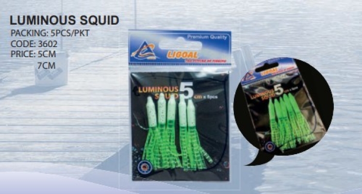 LUMINOUS SQUID (5CM 7CM )( 5 PCS PER PKT ) 3602