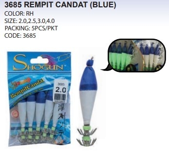 3685 REMPIT CANDAT (BLUE)  2.0,2.5,3.0,4.0 (5 PCS PER PKT ) 3685