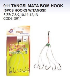 911 TANGSI MATA BOM HOOK (5PCS HOOKS WITH TANGSI) 7 8 9 10 11 12 13 3911