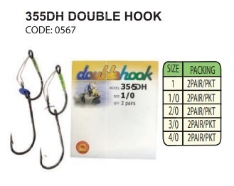 355DH DOUBLE HOOK (2 PAIR PER PKT) 0567