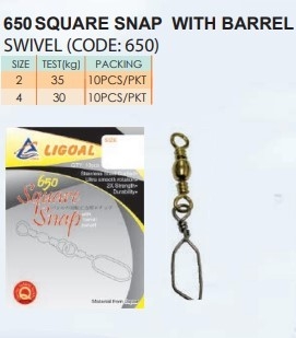650SQUARE SNAP WITH BARREL (SWIVEL) (SIZE 2 3) 650