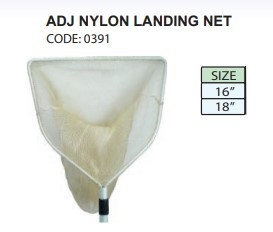 ADJ NYLON LANDING NET (SIZE 16 18 INCH) 0391