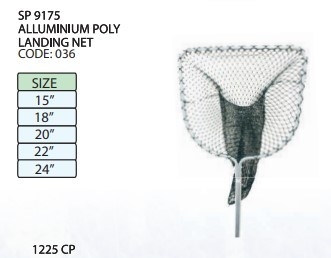 SP 9175 ALLUMINIUM POLY LANDING NET (SIZE 15 18 20 22 24 INCH) 036