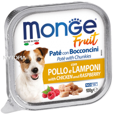 MONGE CHICKEN AND RASPBERRY 100G