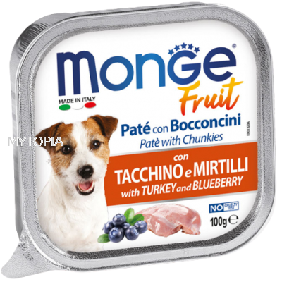 MONGE TURKEY AND BLUEBERRY 100G