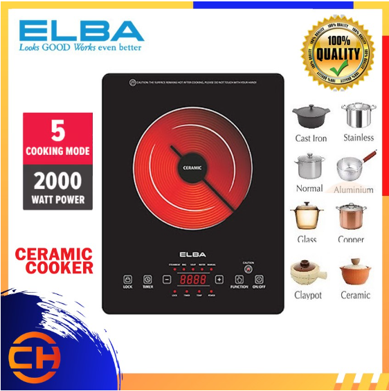 ELBA 2000W CERAMIC COOKER ECC-J2015(BK)  Kitchen Hob & Hood  Kitchen Choose Sample / Pattern Chart