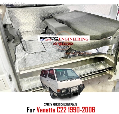 PEMASANGAN CHECKER PLATE  LANTAI DAN TEMPAT TAYAR NISSAN C22 