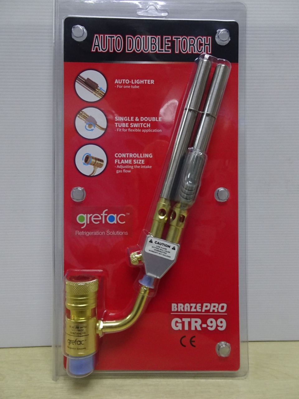 GREFAC GTR-99 BRAZEPRO DOUBLE HAND TORCH (SELF-LIGHTING) (20-PC/BOX)