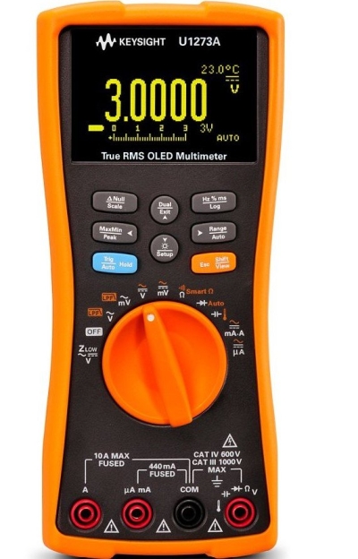 KEYSIGHT U1273A Handheld Digital Multimeter, 4 &#189; Digit, IP54, OLED Display