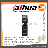 Dahua Unmanaged 2 Port POE Switch 1x Gigabit POE 1x 100m POE 1x SFP Port max 60W 250m Long Distance PFS3103-1GT1ET-60