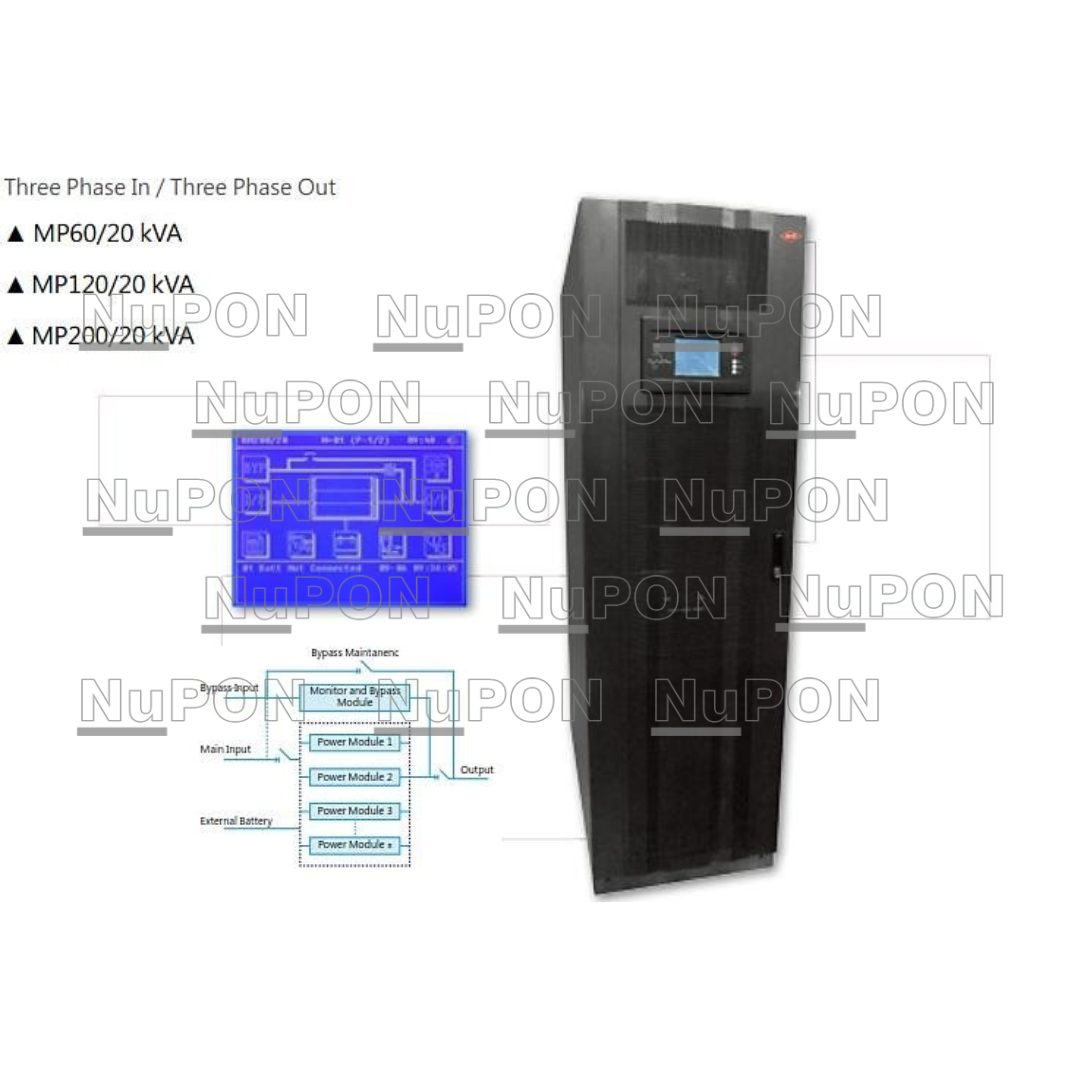 Three Phase Online UPS; 20KVA Modular Type