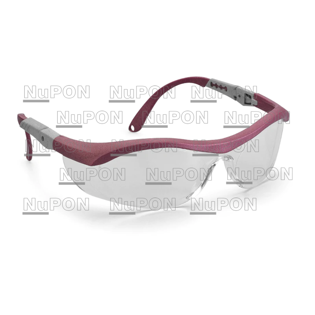 Medallas Safety Eyewear/Metallic Maroon / Hard Coated Clear Lens 