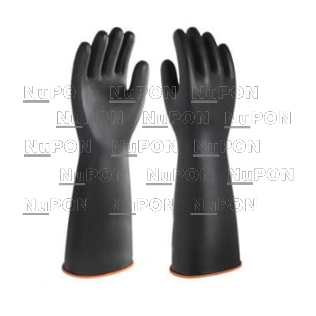 Long Heavy duty Unlined Natural Rubber Glove (18”)