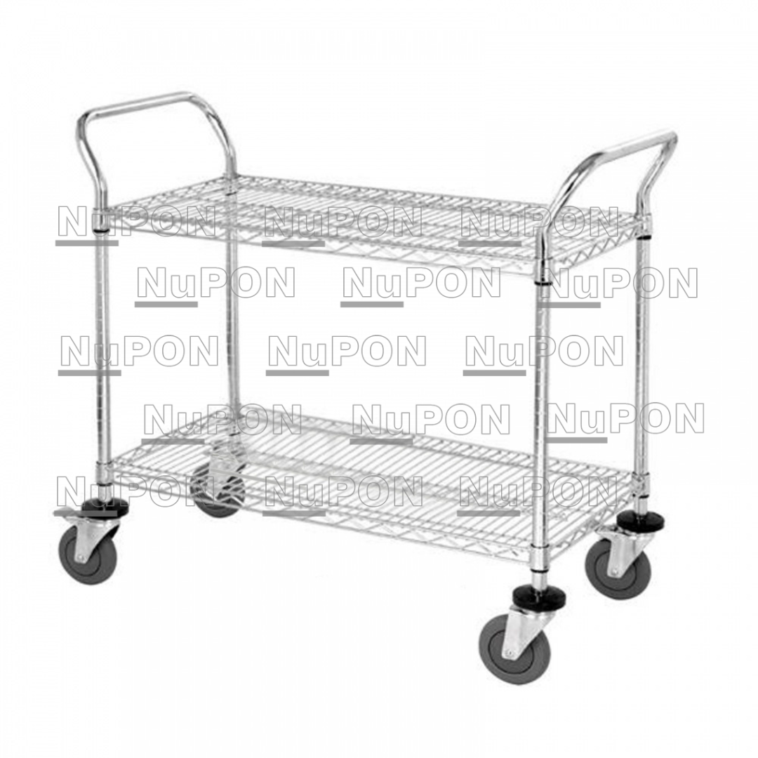 Chrome-Plated Wire Push Cart with Handle