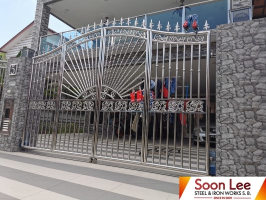 Pintu Gate Lengkung Keluli Tahan Karat - 015