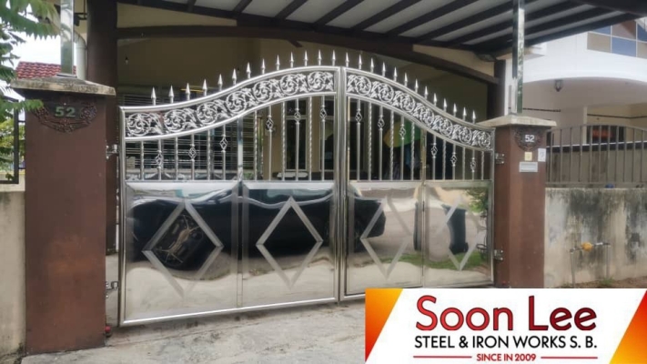 Pintu Gate Lengkung Keluli Tahan Karat - 012