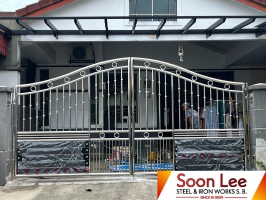 Pintu Gate Lengkung Keluli Tahan Karat - 016