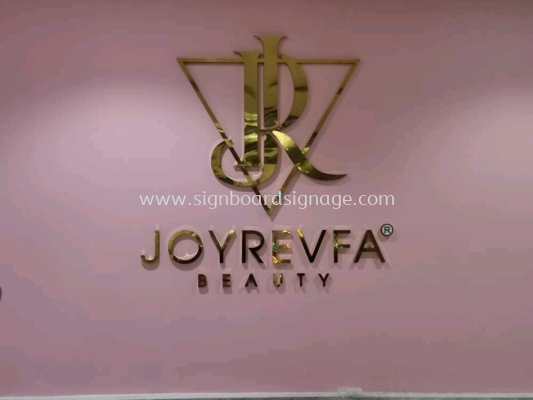 Joyrevfa Beauty - 3D Stainless Steel Gold Mirror Signage - Ampang 