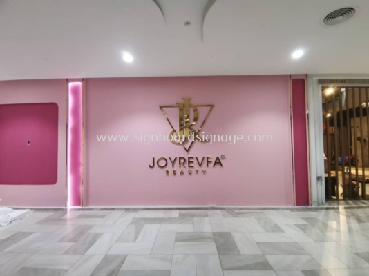 Joyrevfa Beauty - 3D Stainless Steel Gold Mirror Signage - Ampang 