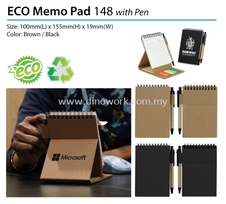ECO Memo Pad 148 with Pen