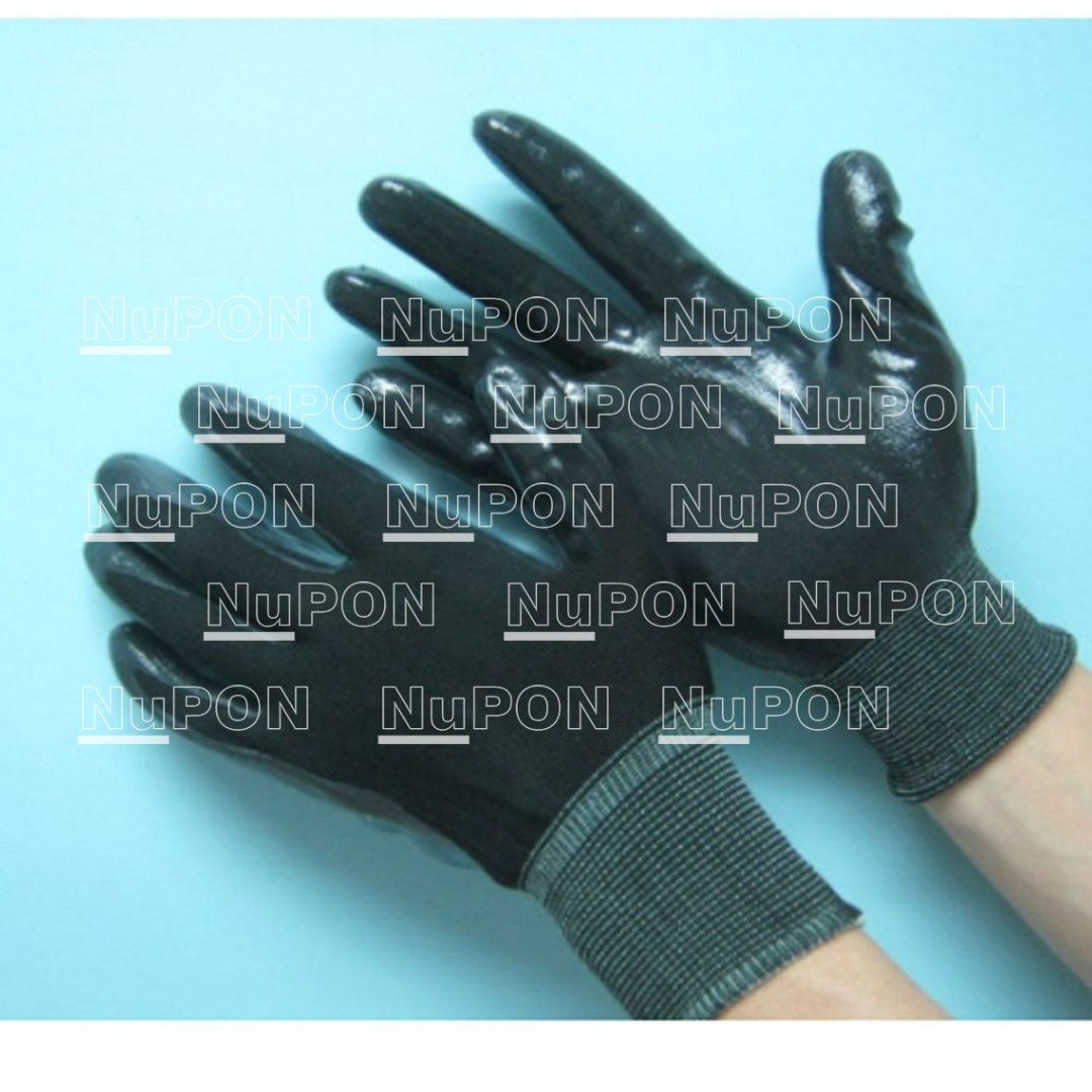 Black Knitted Black Nitrile Palm Coated