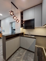 Modern Grey Kitchen Cabinet Design-One Stop Renovation - Residential - Pulai Mutiara, Johor Bahru