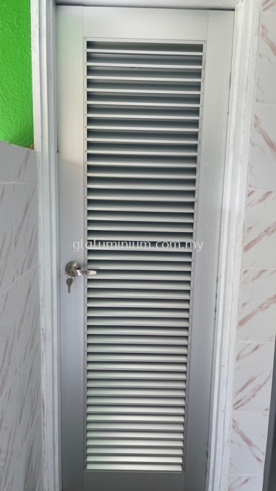 aluminium silver Louvres Swing door One Panel 