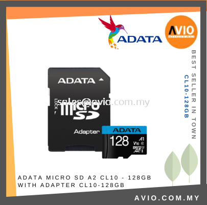 ADATA Taiwan 128GB Micro SD Card A2 CL10 - 128GB With SD Adapter Adaptor 100/25MB/S Speed CL10-128GB