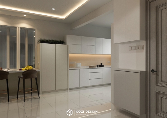 Rekaan Dapur Gaya Buka - Centro Residence Penang