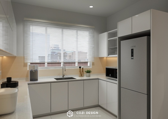 Kabinet Dapur Bentuk-U Di Dapur Kecil  - Centro Residence Penang