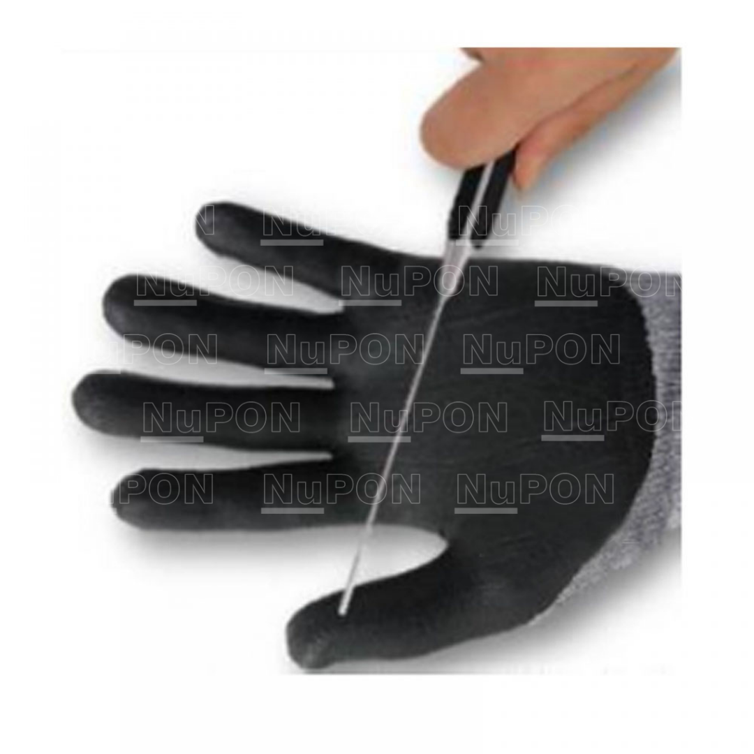 GREY CUT RESISTANT BLACK PALM PU GLOVES