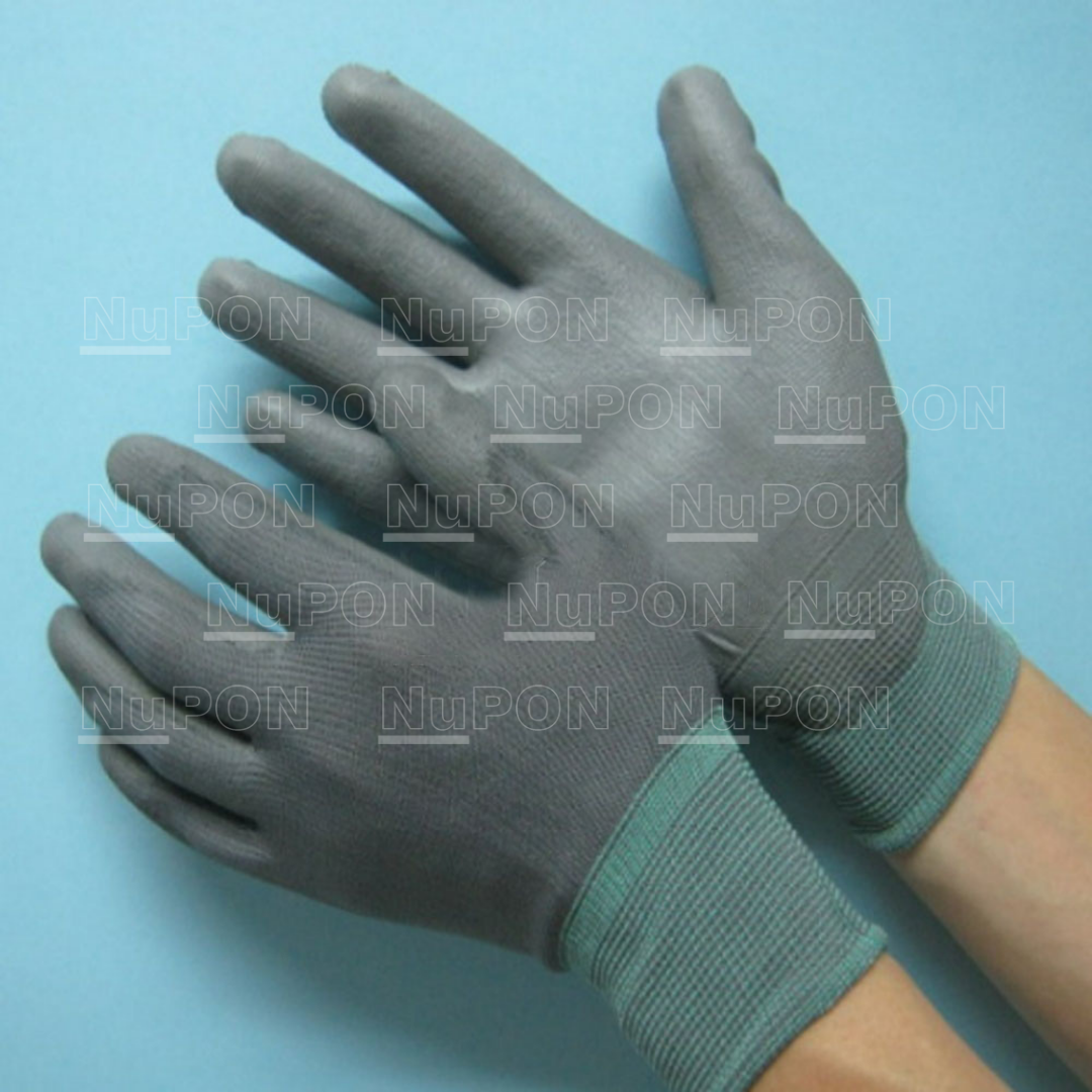 Grey Nylon Grey PU Palm Coated Gloves