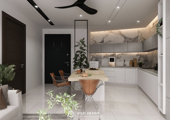 Dining Island Design - Gem Residence Perai