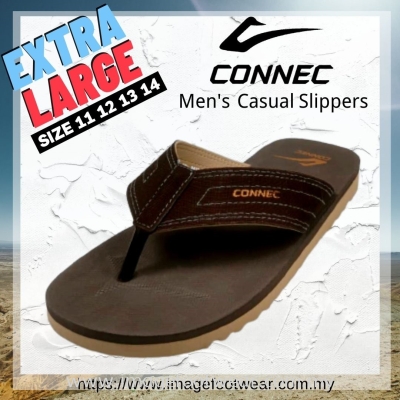 Connec Extra Size Men Casual Slippers-CS-89-8411-COFFEE Colour