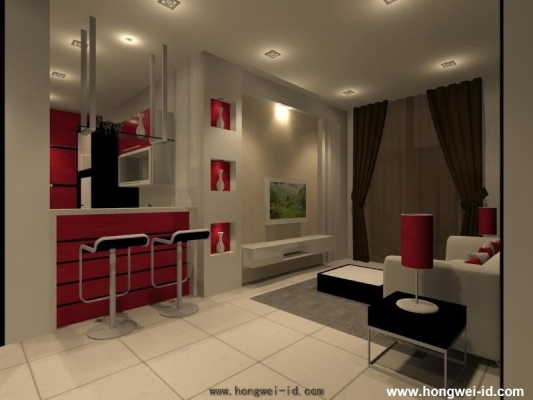 Living Hall 3D Design - Johor Bahru