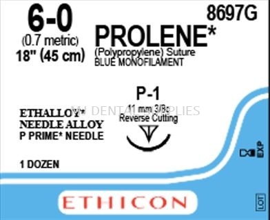 PROLENE SUTURE 6/0 BLUE (NON ABSORBABLE) , #8697G , J&J