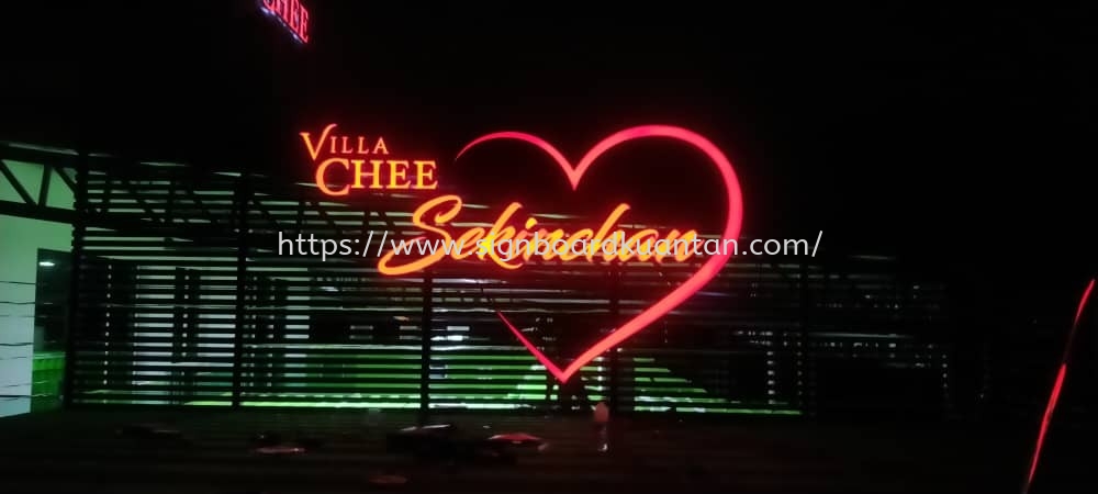 VILLA CHEE SEKINCHAN ALUMINIUM BIG 3D BOX UP LETTERING SIGANGE SIGNBOARD AT PAHANG TERENGGANU