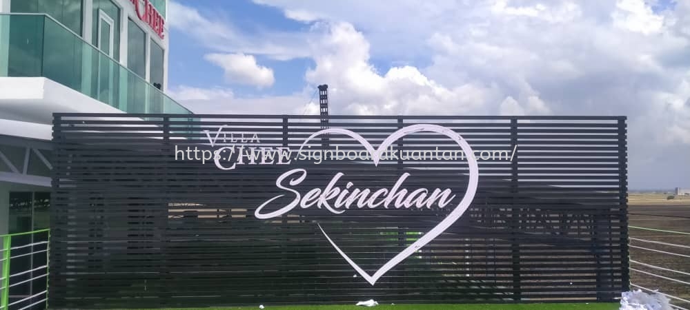 VILLA CHEE SEKINCHAN ALUMINIUM BIG 3D BOX UP LETTERING SIGANGE SIGNBOARD AT PAHANG TERENGGANU