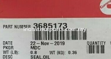 Cummins Oil Seal 3685173 - Malaysia (Selangor, Labuan, Sabah, Sarawak, Johor, Penang)