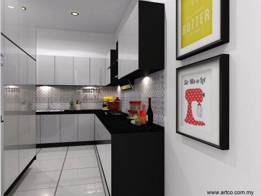 Kitchen Cabinet 3D Design Drawing - Kedah