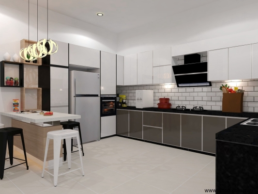 Kitchen Cabinet 3D Design Drawing - Perak